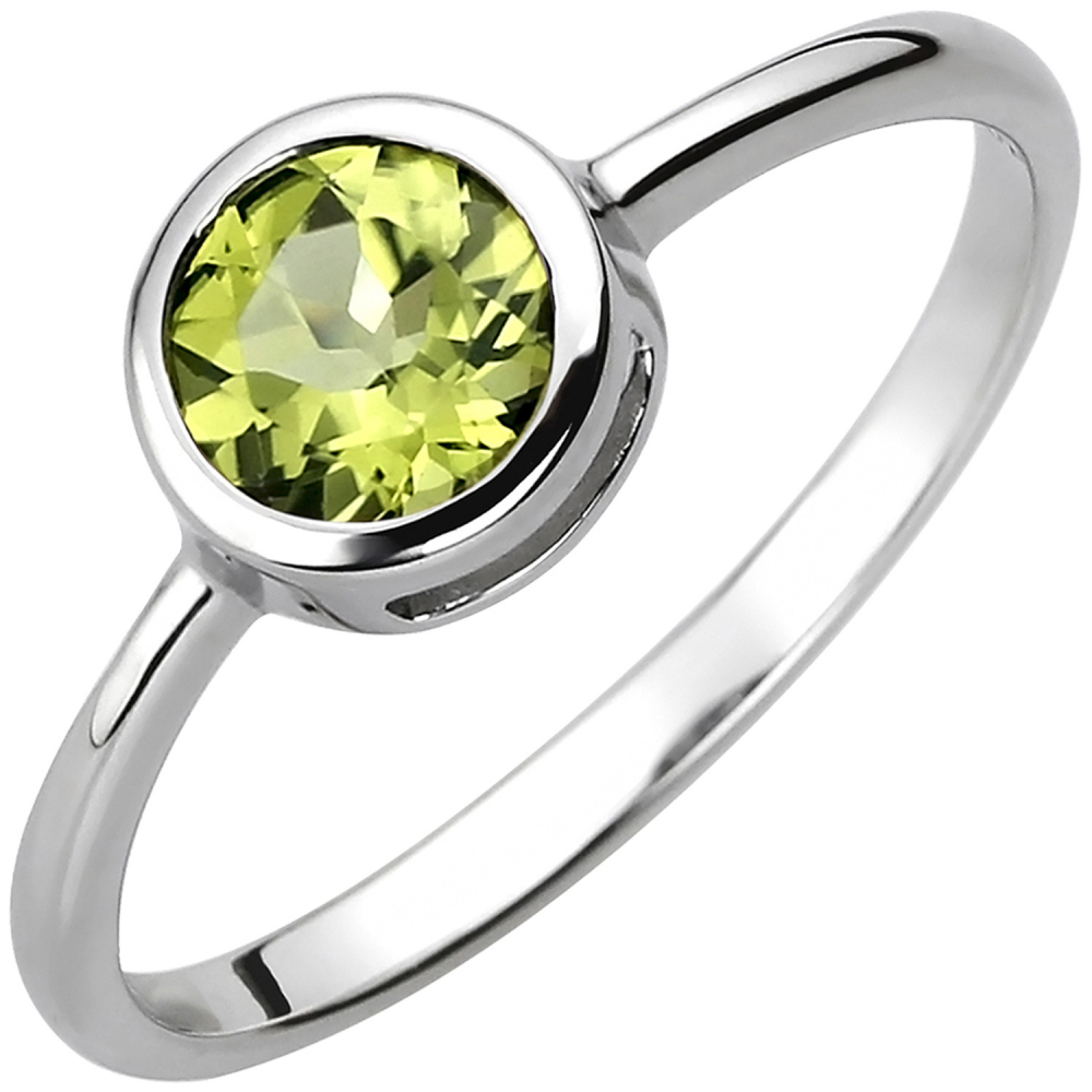 Damen Ring 925 Sterling Silber 1 Peridot grün Silberring - 54mm