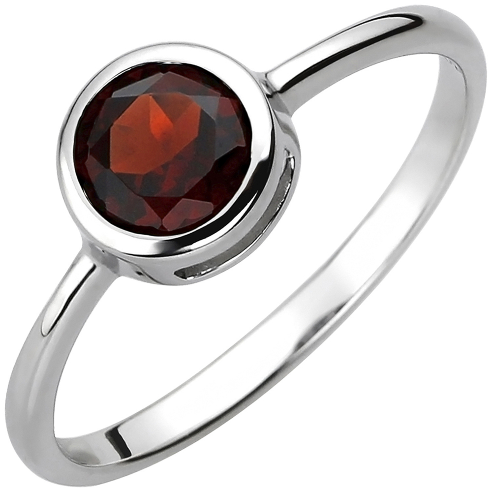 Damen Ring 925 Sterling Silber 1 Granat rot Silberring - 52mm