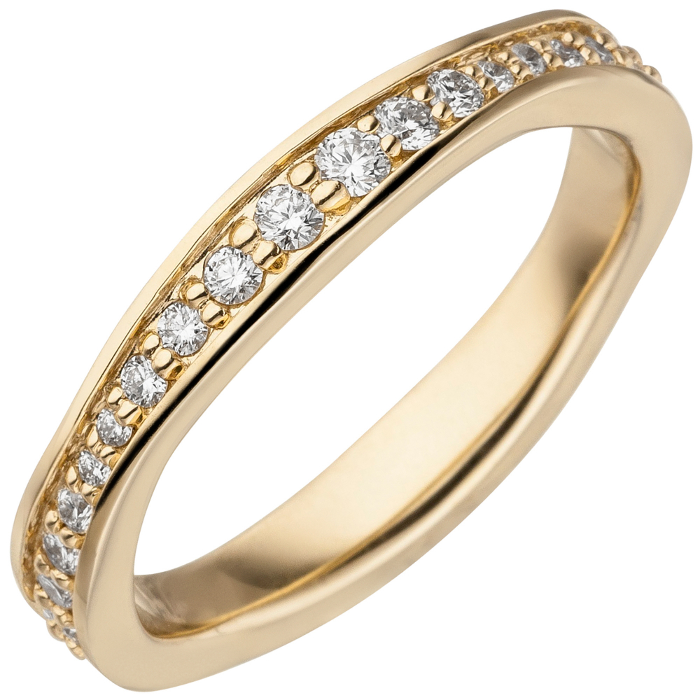 Damen Ring 585 Gold Gelbgold Diamanten Brillanten rundum - 56mm