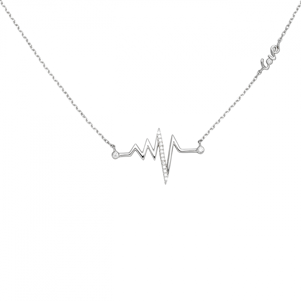 Collier 925 Sterling Silber 16 Zirkonia 45 cm