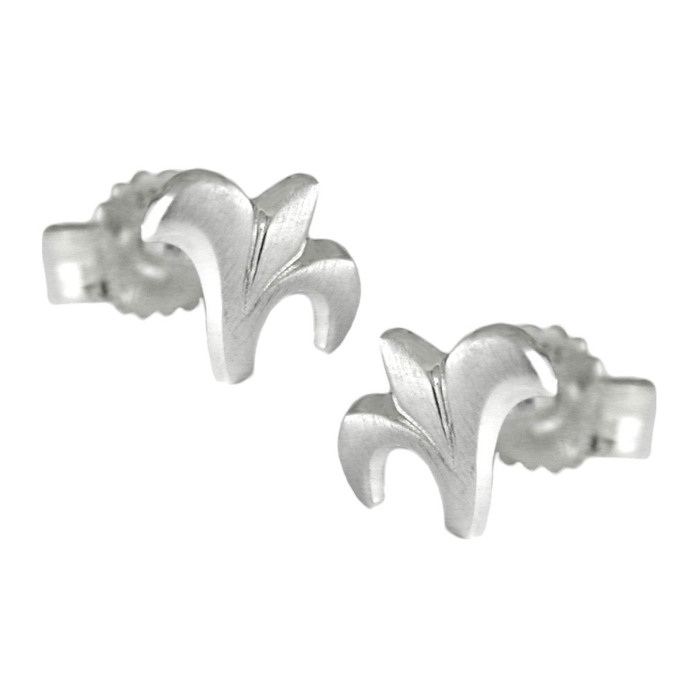 Stecker 7x6mm kleine Blüte mattiert Silber 925