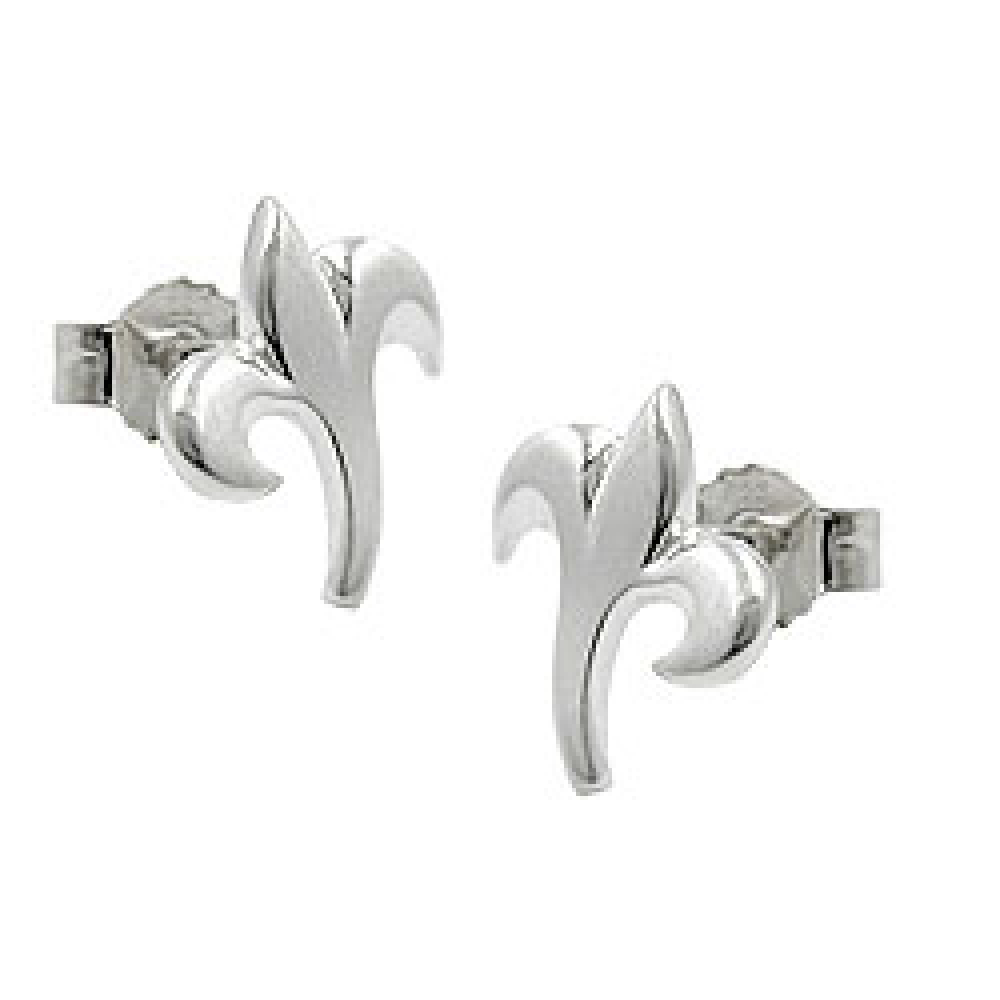 Stecker 9x8mm kleine Blüte mattiert Silber 925