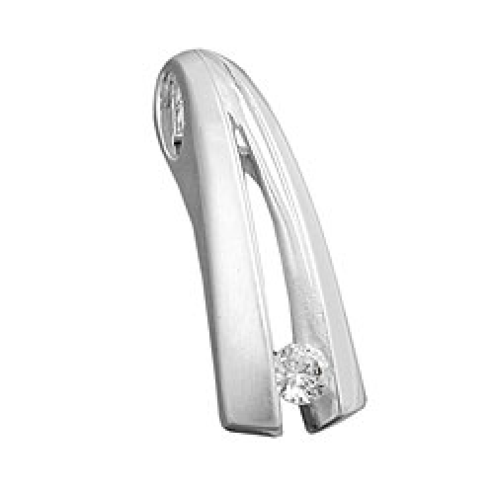 Anhänger 20,5x7mm mit Zirkonia mattiert Silber 925