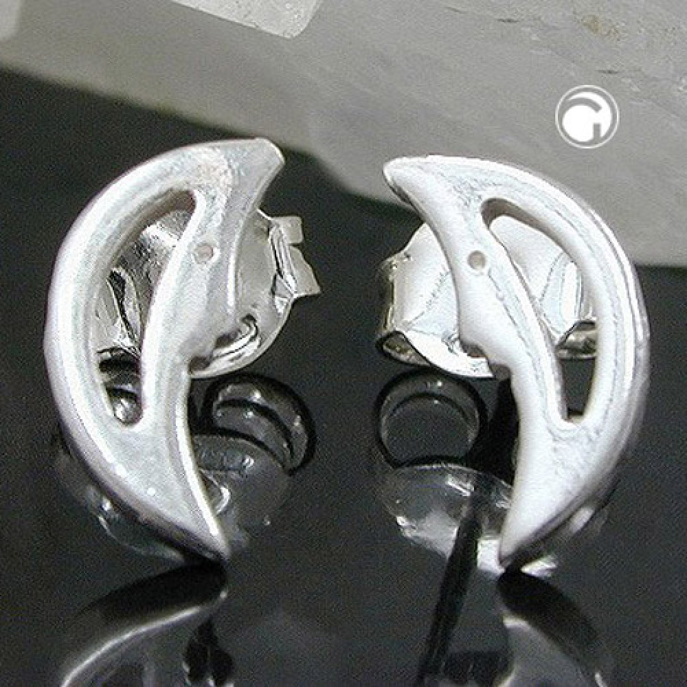 Stecker Halbmond glänzend Silber 925