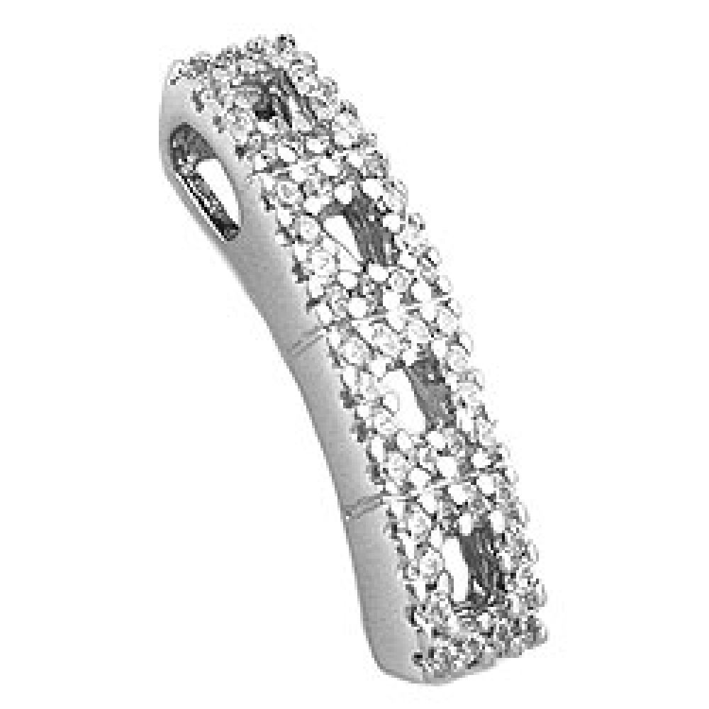 Anhänger 21x5mm mit Zirkonias glänzend rhodiniert Silber 925
