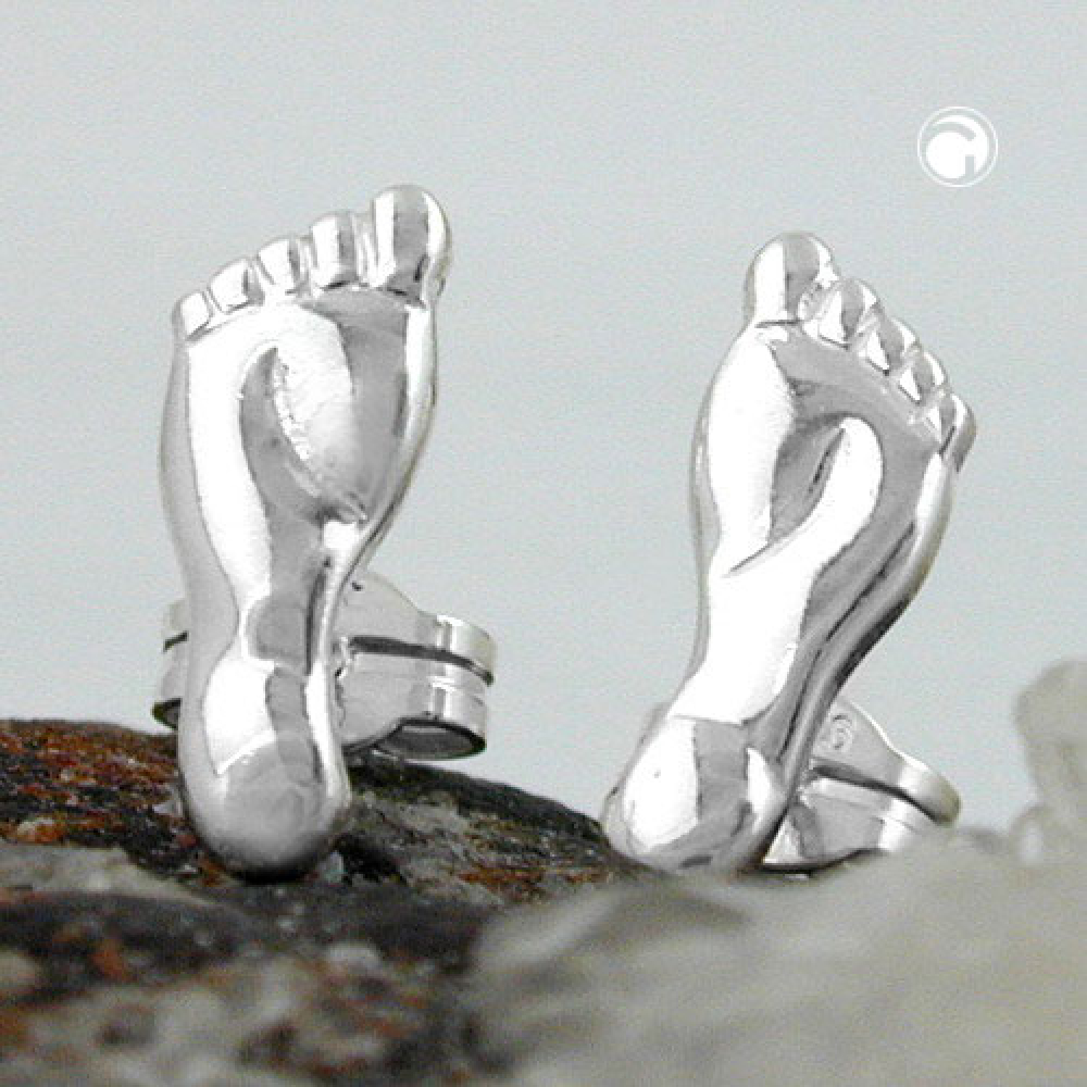 Stecker 12x4,5mm Füße glänzend Silber 925