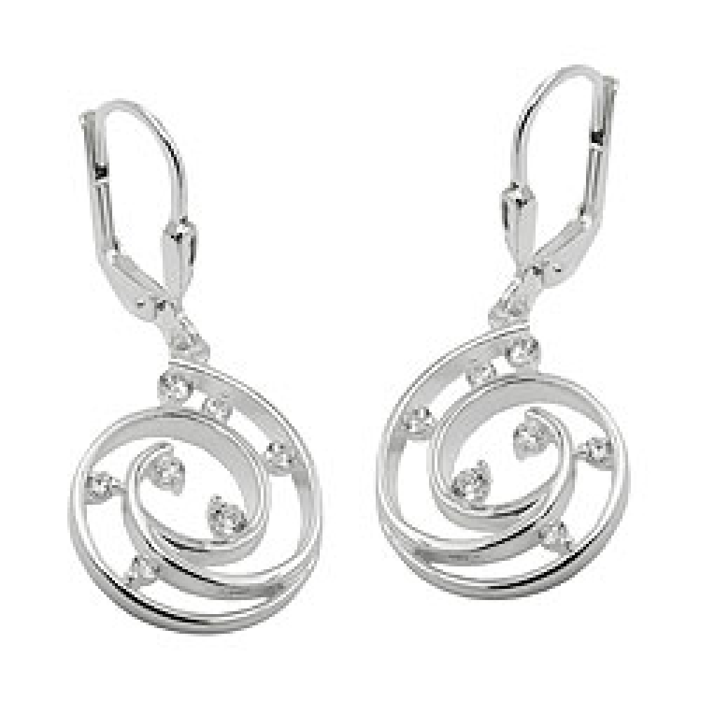Brisur 32x13mm Spirale mit Zirkonias Silber 925