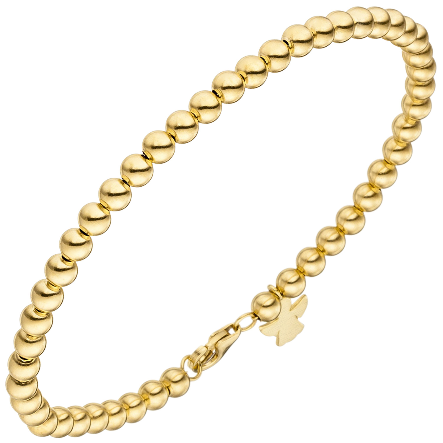 Traumringe24 - Armband mit Engel 585 Gold Gelbgold 19 cm Goldarmband  Schutzengel