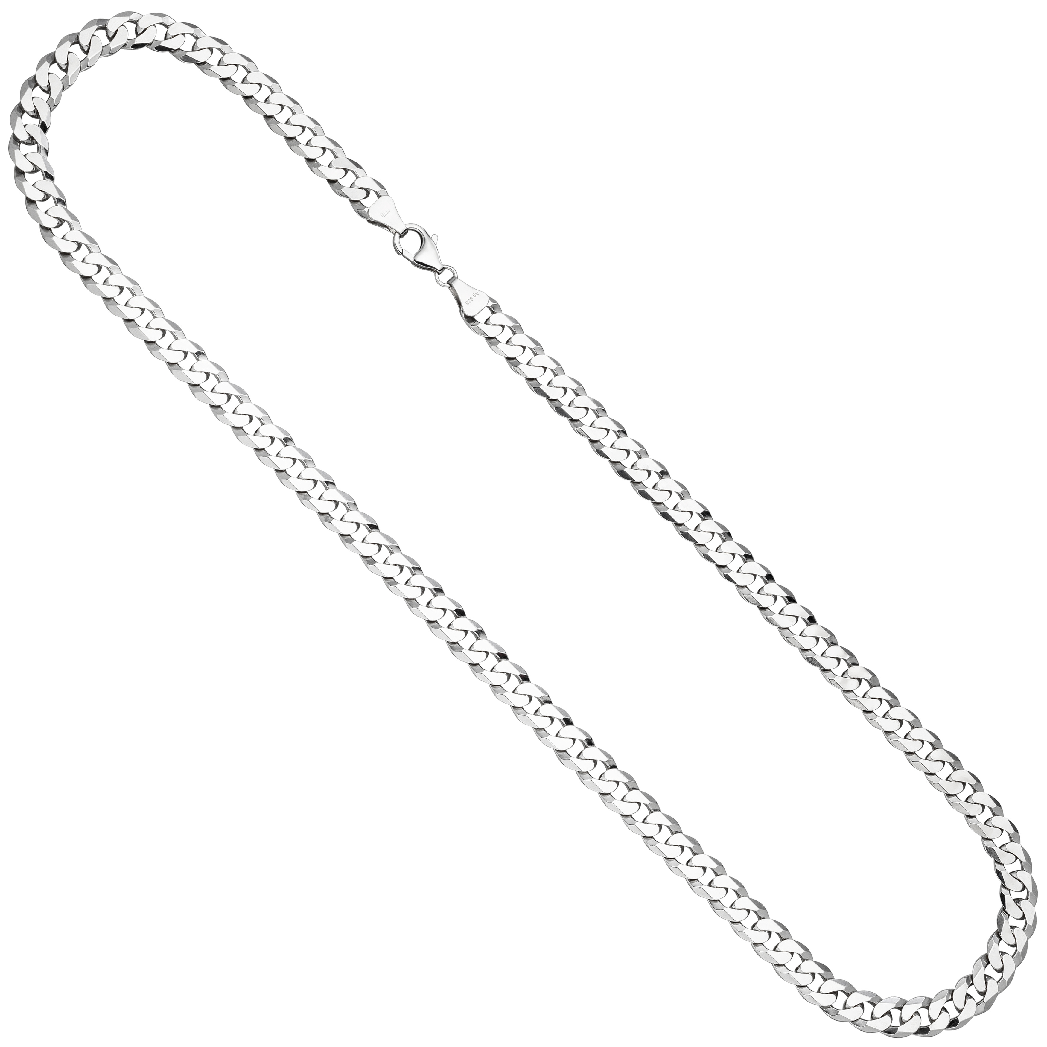 Traumringe24 - Panzerkette 925 Sterling Silber 55 cm Kette Halskette  Silberkette Karabiner