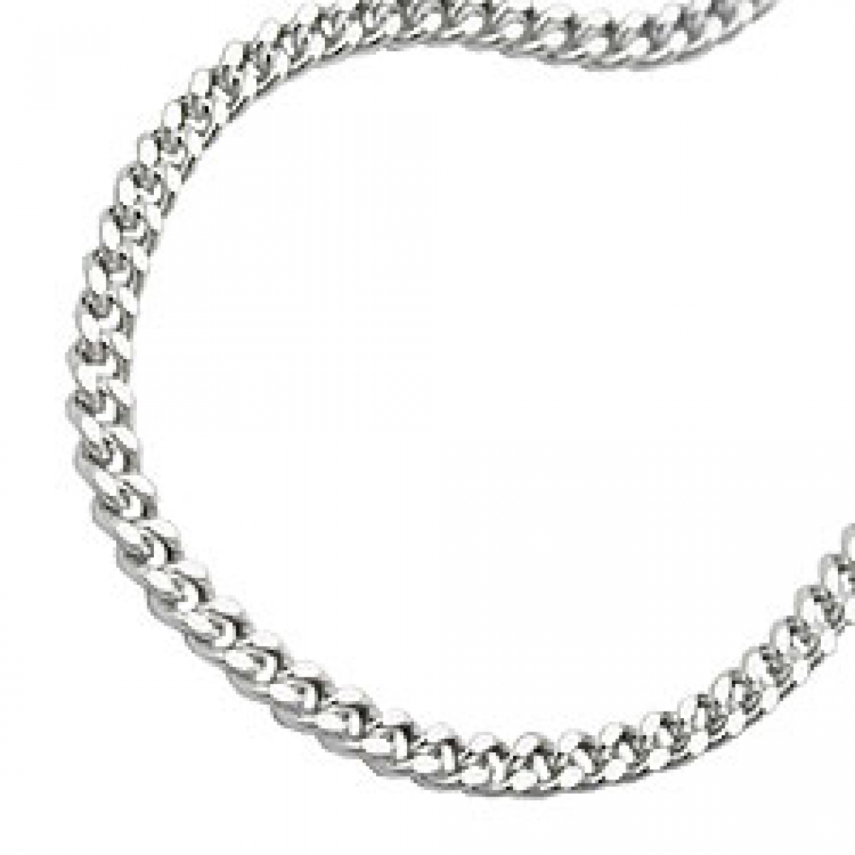 Kette 2,8mm Flachpanzerkette diamantiert Silber 925 19cm