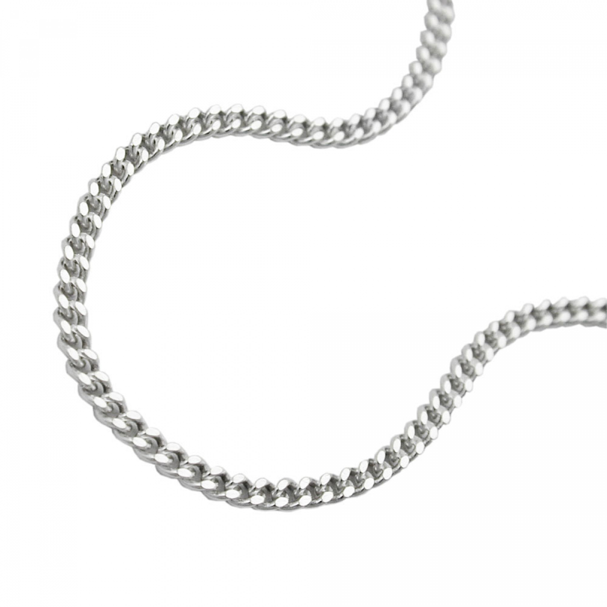 Kette 1,4mm Flachpanzerkette 2x diamantiert Silber 925 42cm