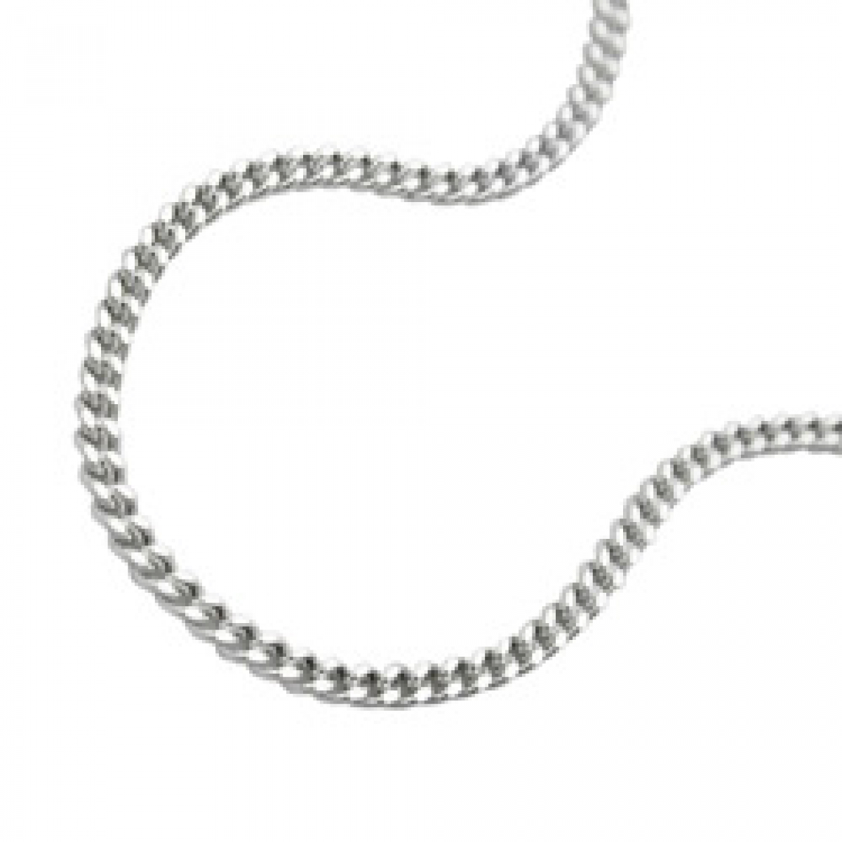 Kette 1,4mm Flachpanzerkette 2x diamantiert Silber 925 42cm