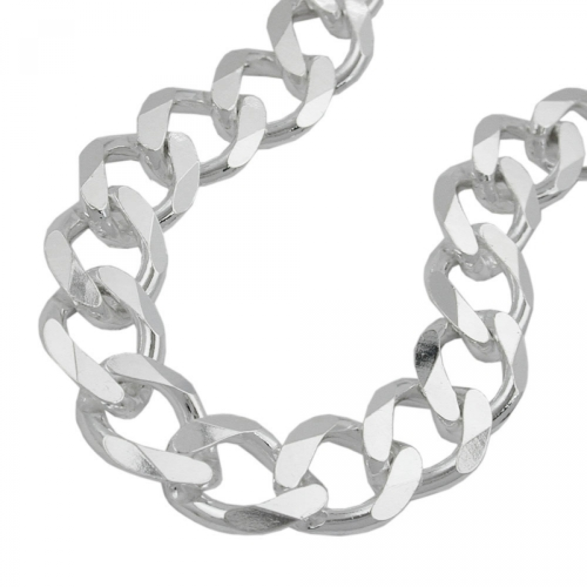 Armband 11x3mm Weitpanzer Silber 925 23cm