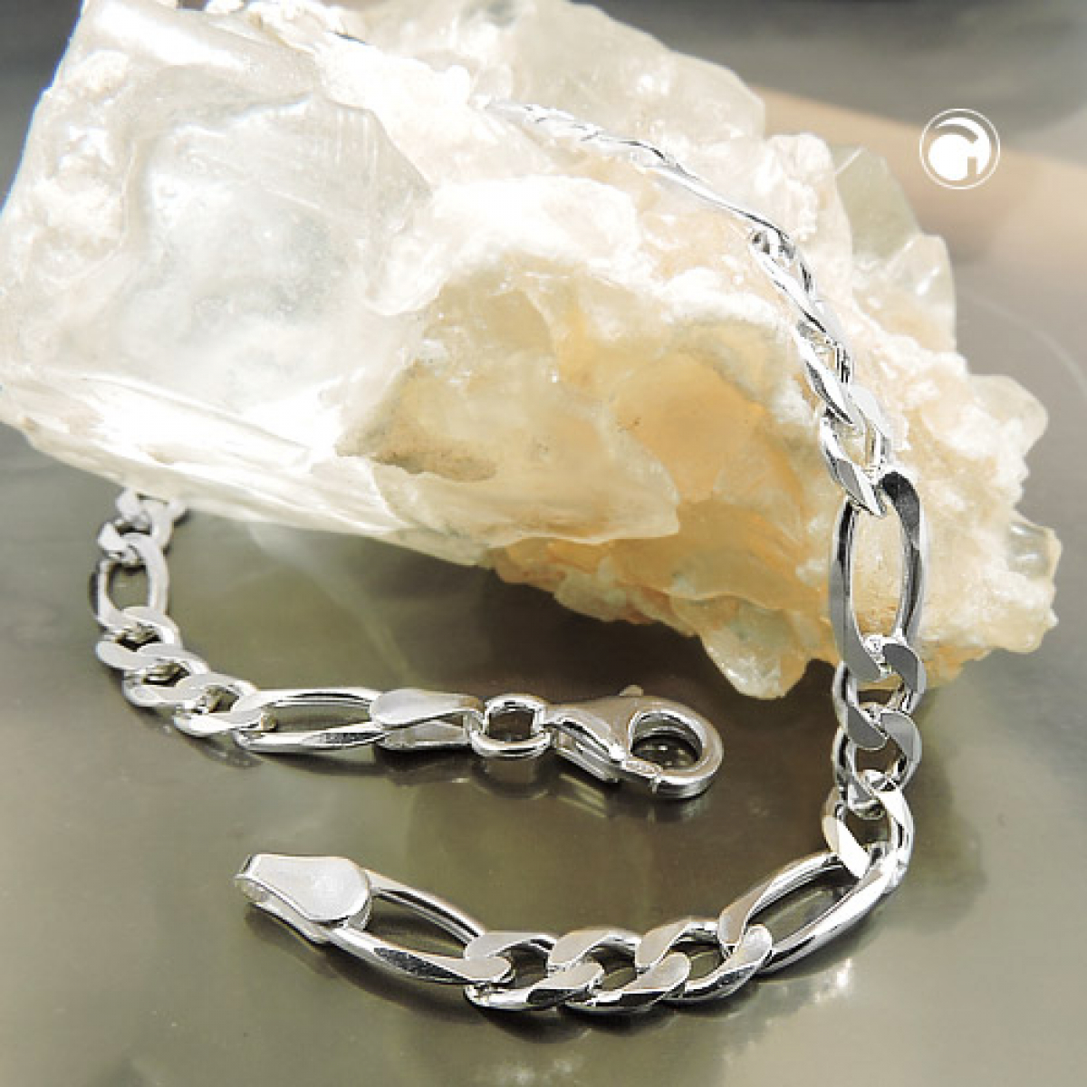 Armband 5x1,3mm Figarokette flach Silber 925 19cm