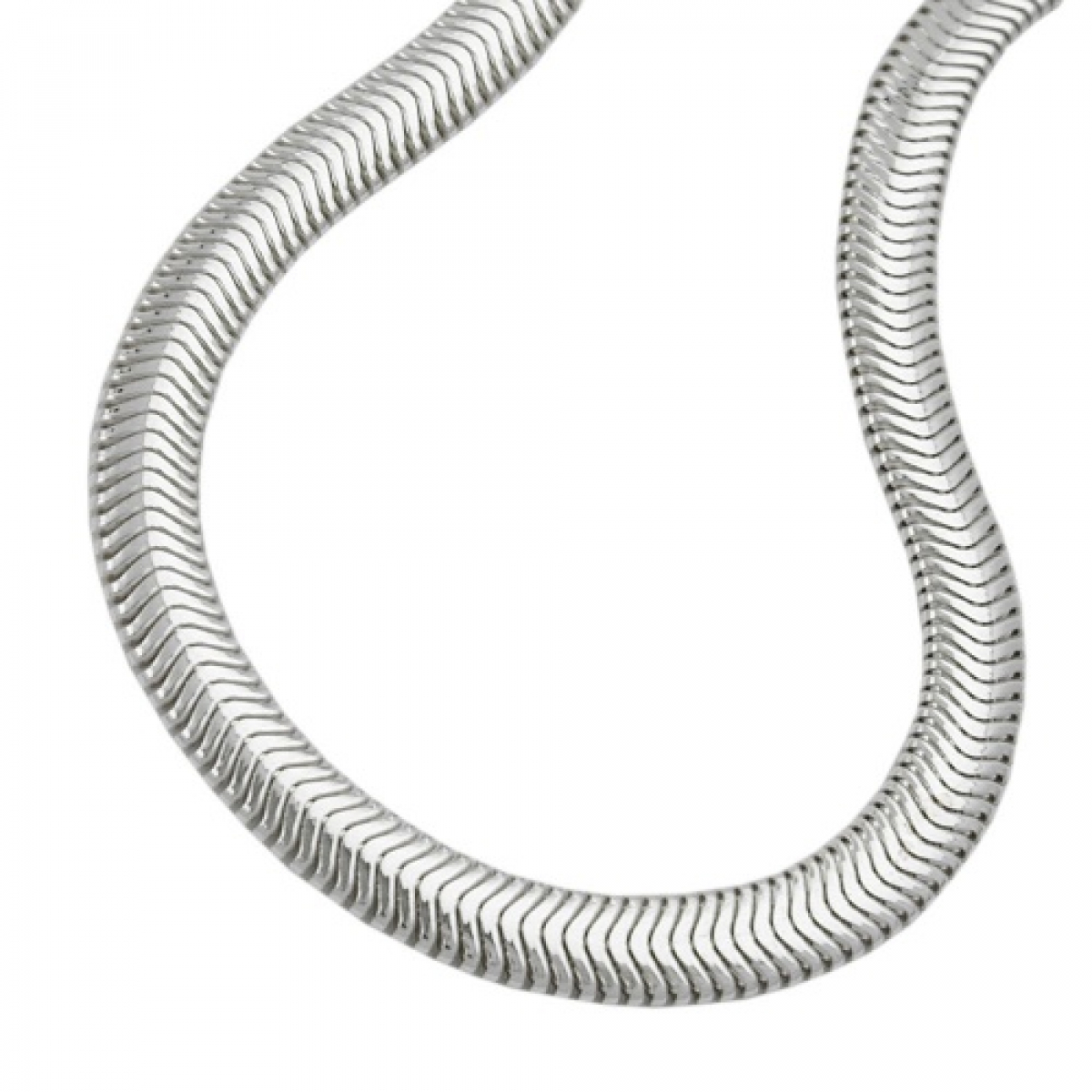 Armband 6mm flache Schlangenkette glänzend Silber 925 19cm