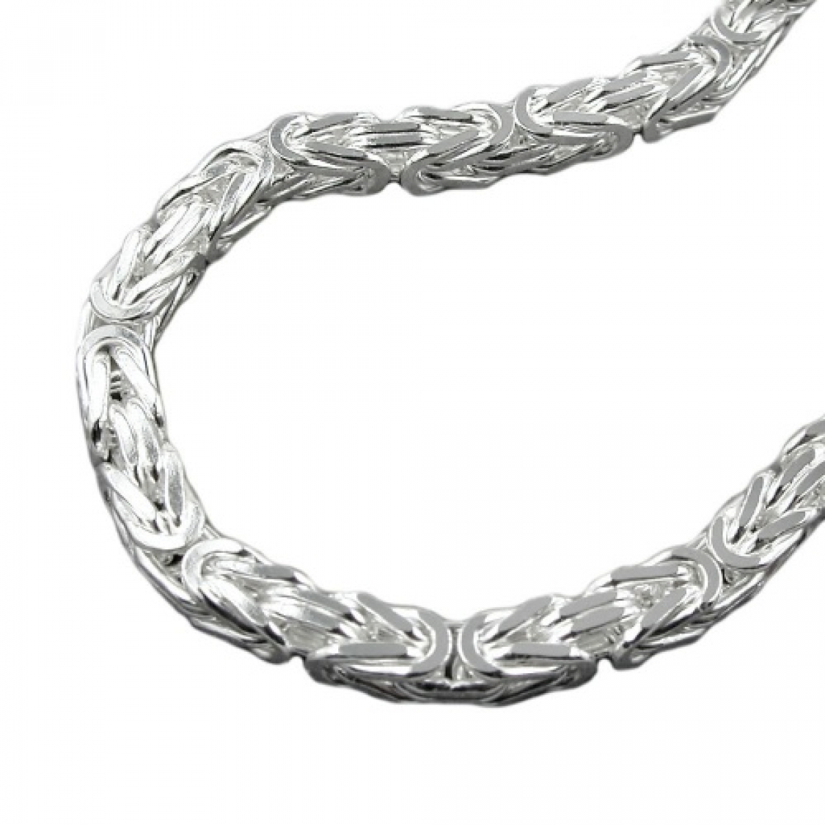 Kette 8mm Königskette vierkant glänzend Silber 925 80cm