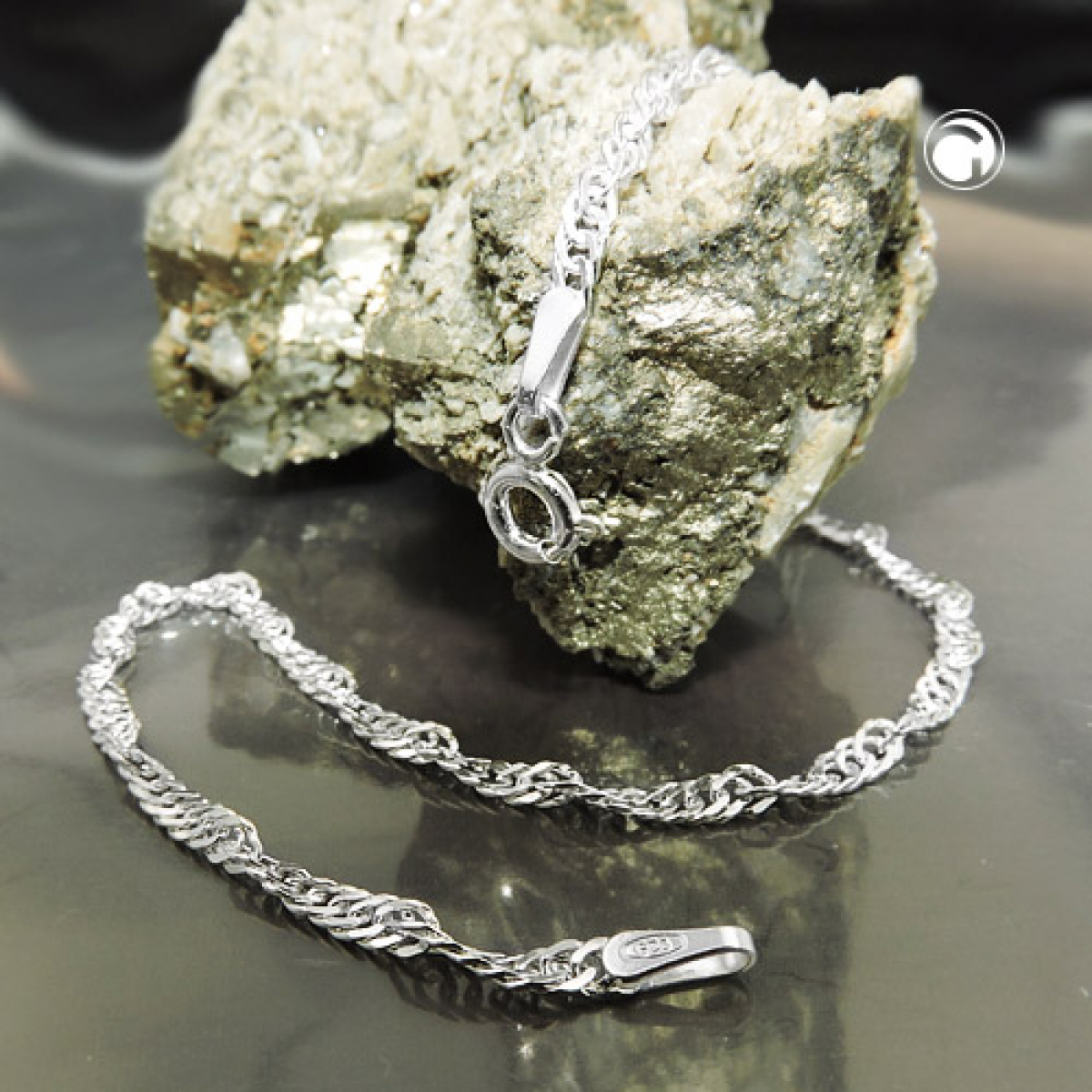 Armband 2,4mm Singapurkette Silber 925 19cm