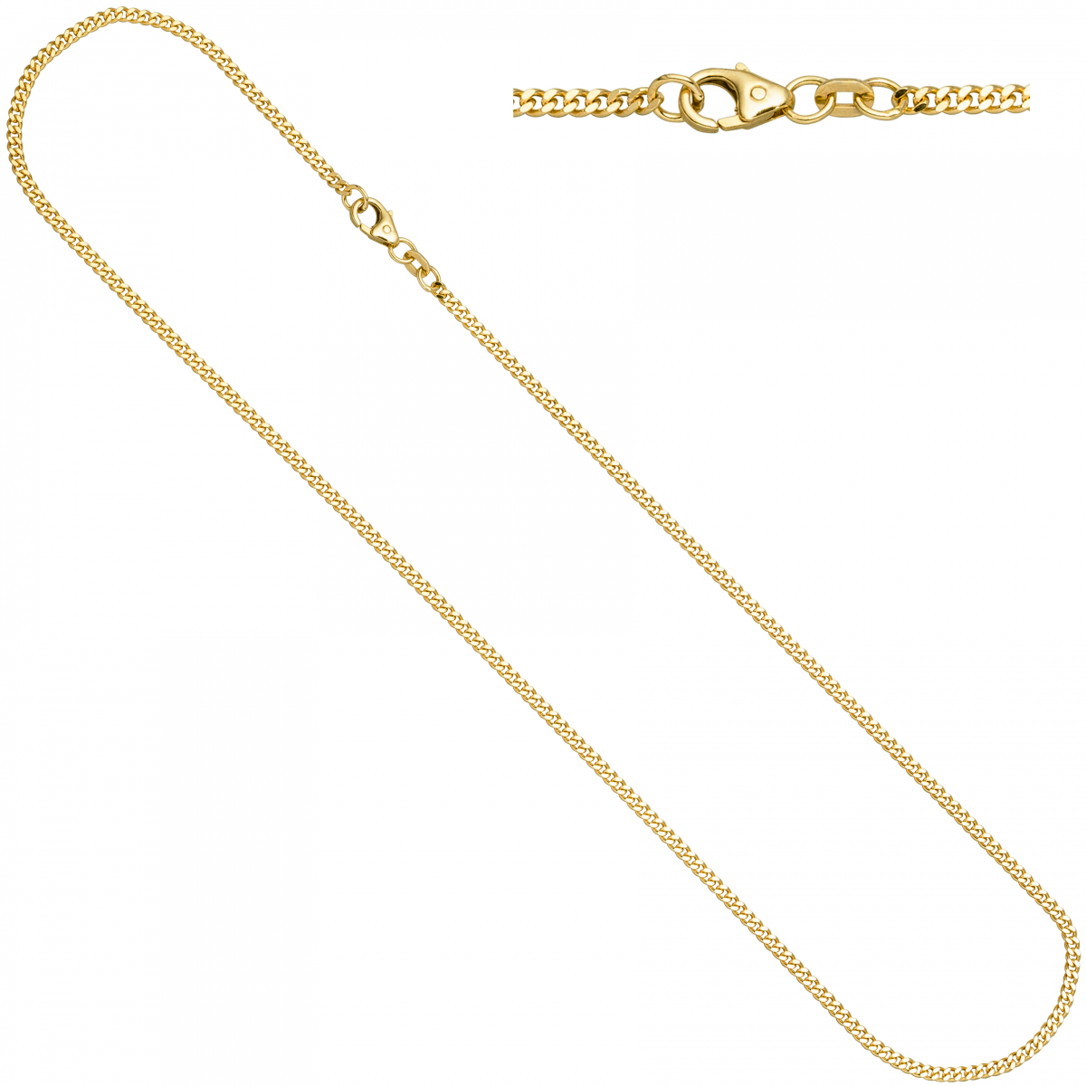 Panzerkette 585 Gelbgold diamantiert 2,2 mm 60 cm Gold Kette Halskette Goldkette