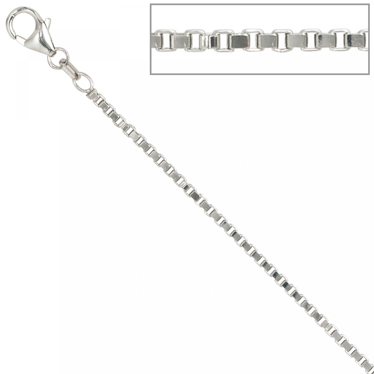 Venezianerkette 925 Silber 1,8 mm 50 cm Halskette Kette Silberkette Karabiner