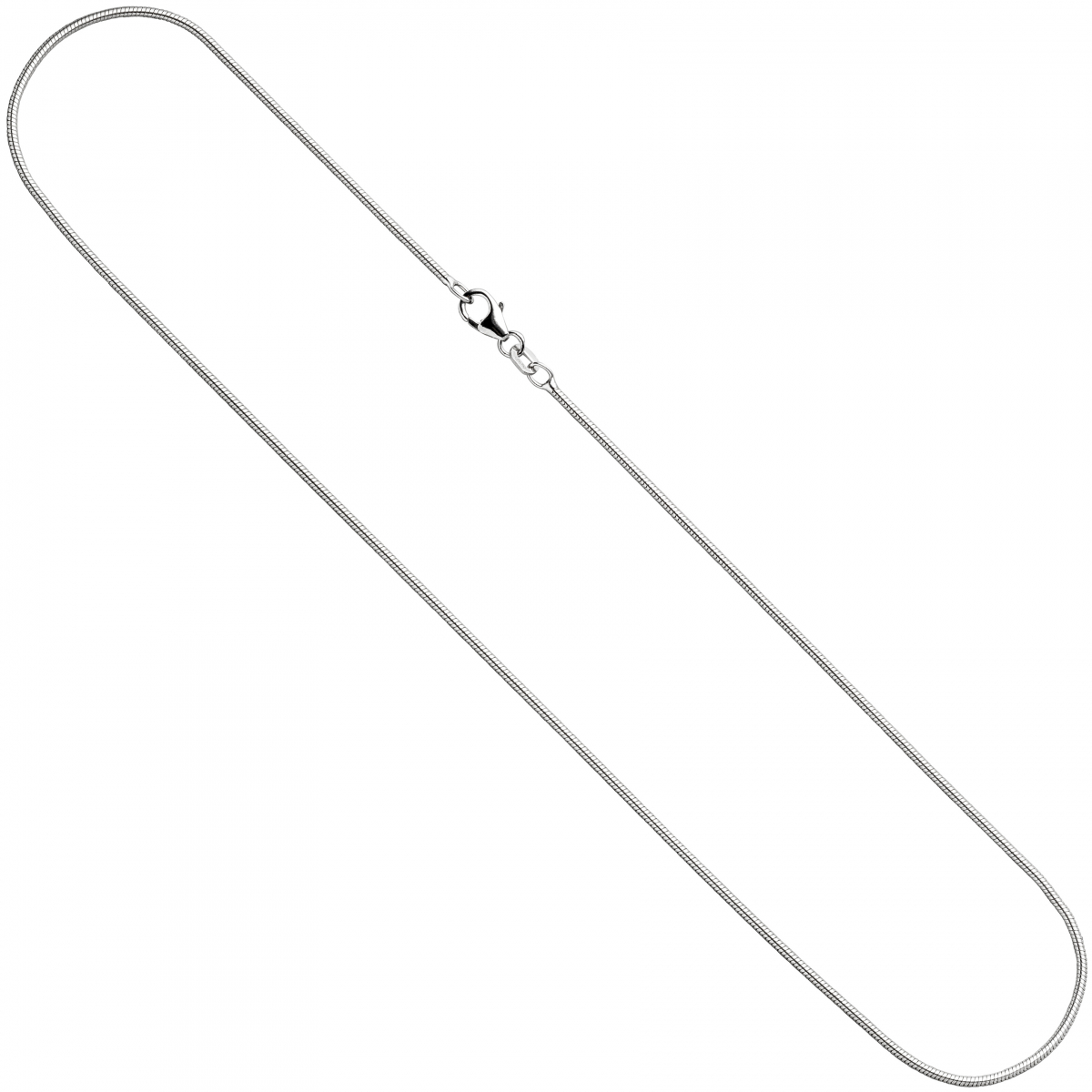 Schlangenkette 925 Silber 1,3 mm 45 cm Halskette Kette Silberkette Karabiner