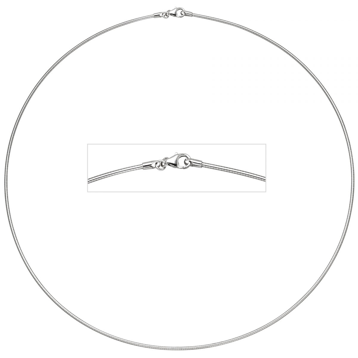 Halsreif 585 Weißgold 1,1 mm 50 cm Gold Kette Halskette Weißgoldhalsreif