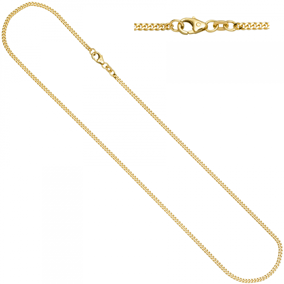 Panzerkette 333 Gelbgold massiv 2,6 mm 60 cm Gold Kette Halskette Goldkette