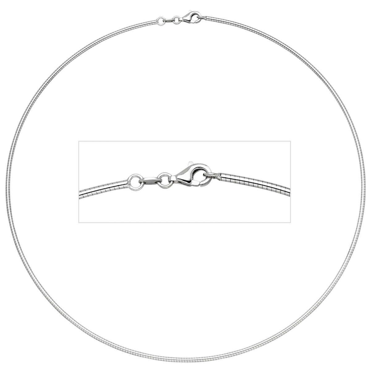 Halsreif 585 Weißgold 1,7 mm 42 cm Gold Kette Halskette Weißgoldhalsreif