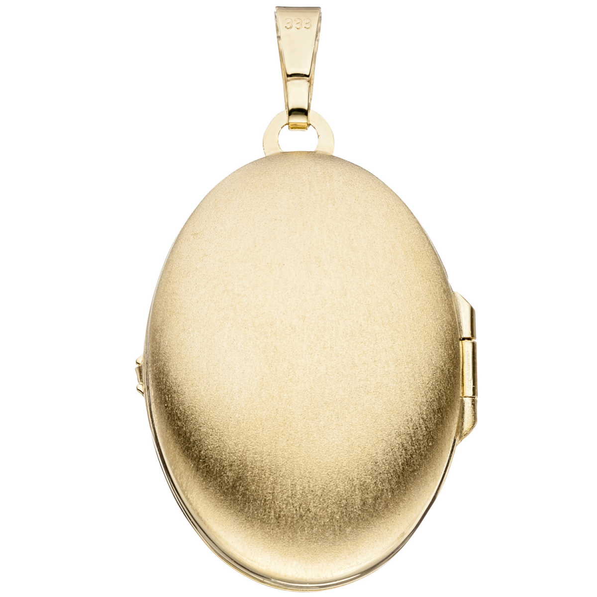 Medaillon oval für 2 Fotos 333 Gold Gelbgold Anhänger zum Öffnen