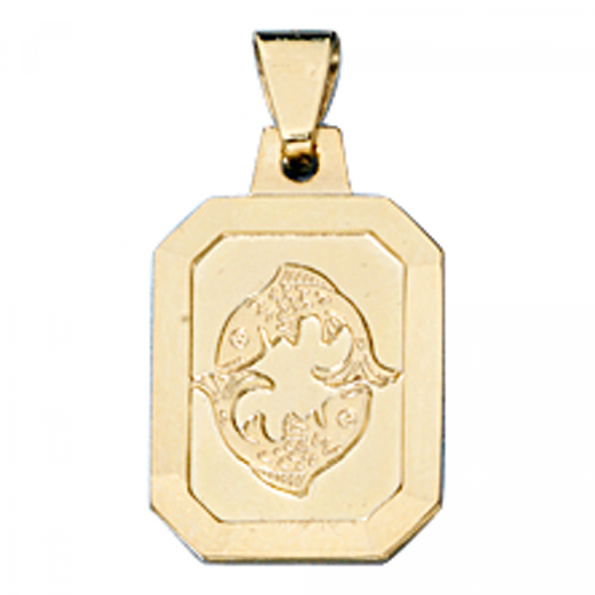 Anhänger Sternzeichen Fische 333 Gold Gelbgold matt Sternzeichenanhänger