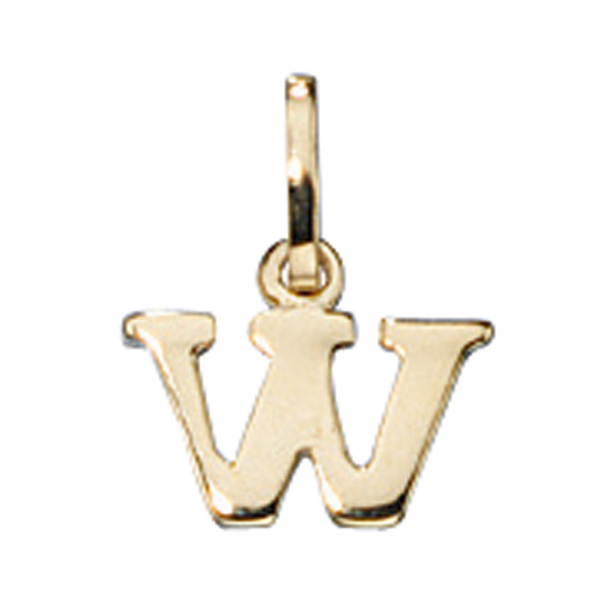 Anhänger Buchstabe W 333 Gold Gelbgold Buchstabenanhänger