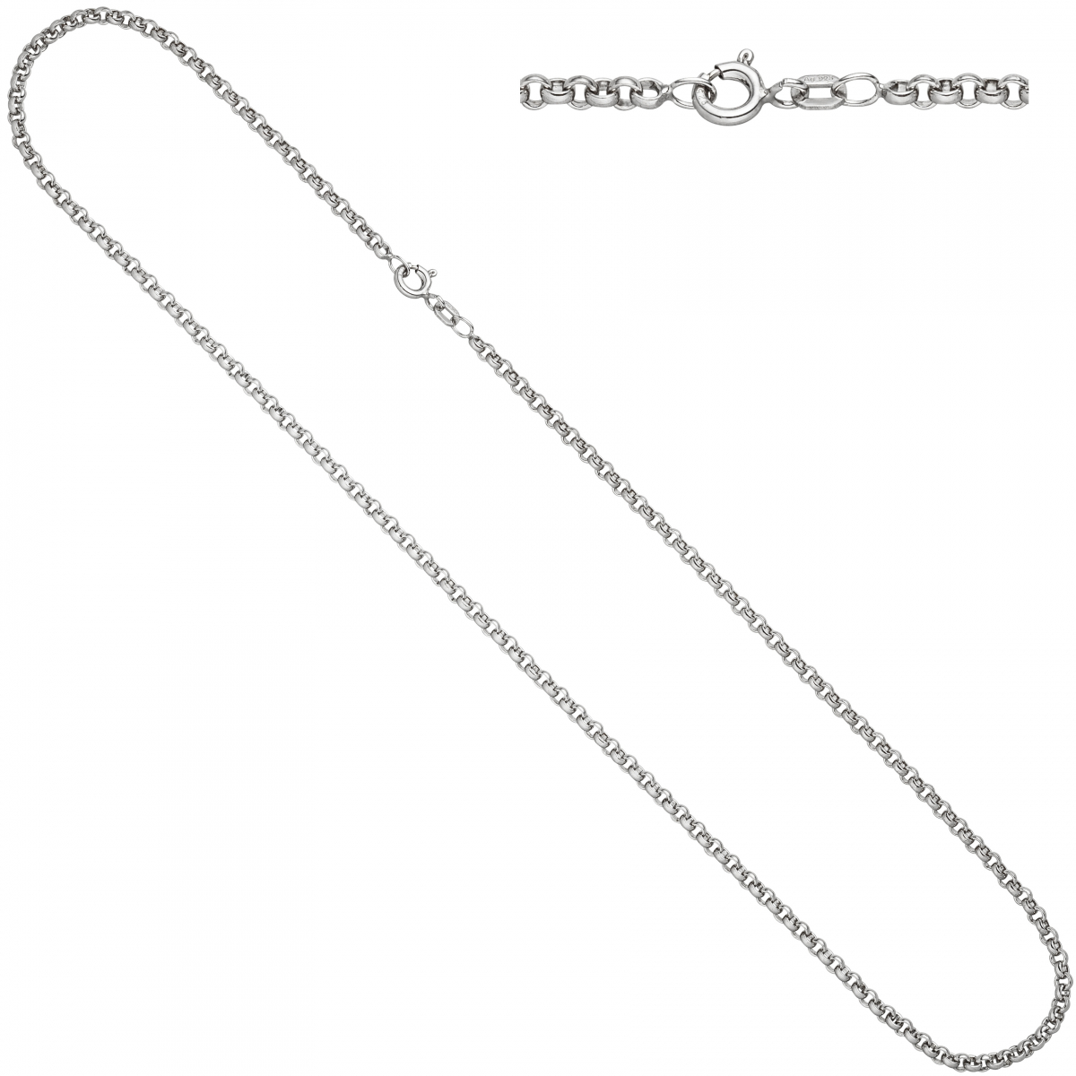 Erbskette 925 Sterling Silber 2,5 mm 70 cm Halskette Kette Silberkette Federring