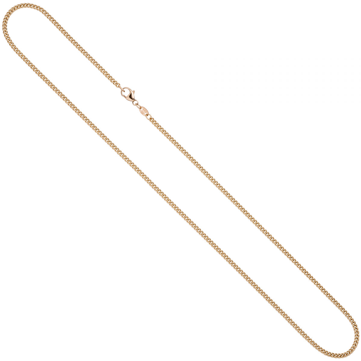 Panzerkette 585 Rotgold 2,0 mm 45 cm Gold Kette Halskette Rotgoldkette Karabiner