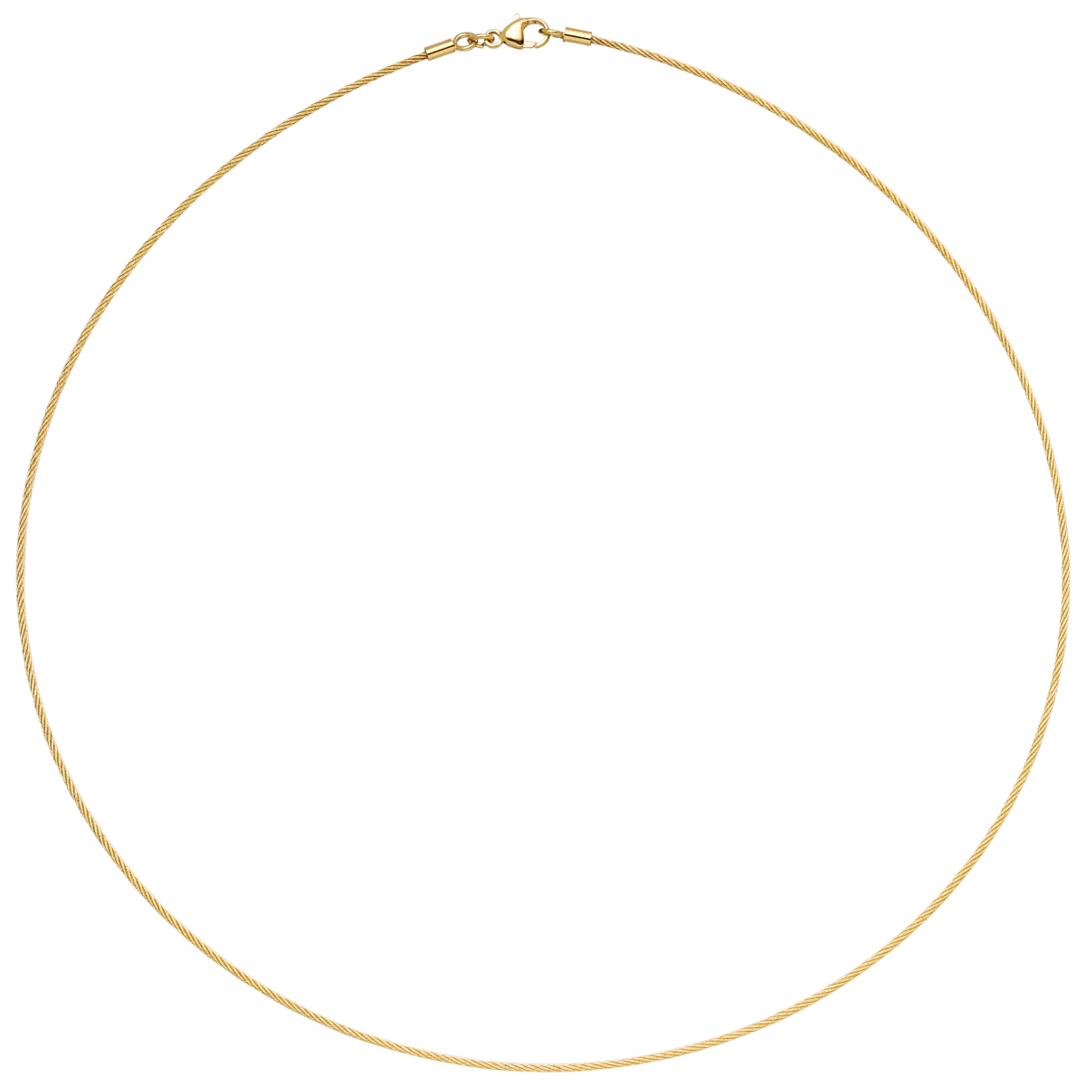 Halsreif 750 Gold Gelbgold 1,1 mm 50 cm Halskette Kette Karabiner