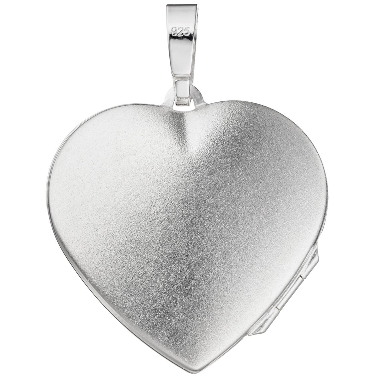 Medaillon Herz 925 Sterling Silber mattiert Anhänger zum Öffnen