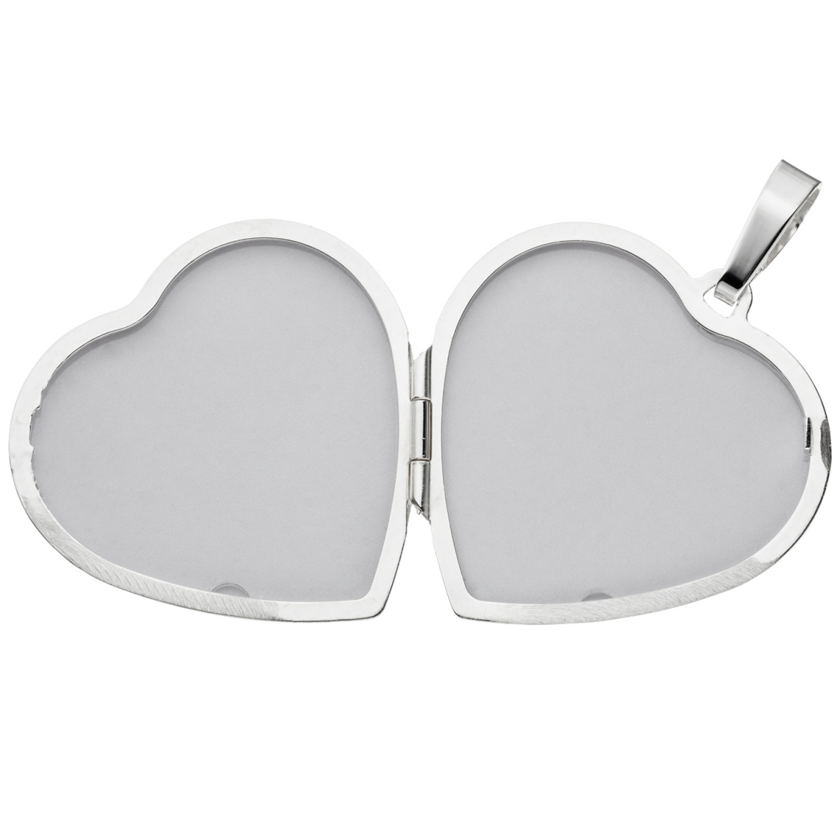 Medaillon Herz 925 Sterling Silber mattiert Anhänger zum Öffnen