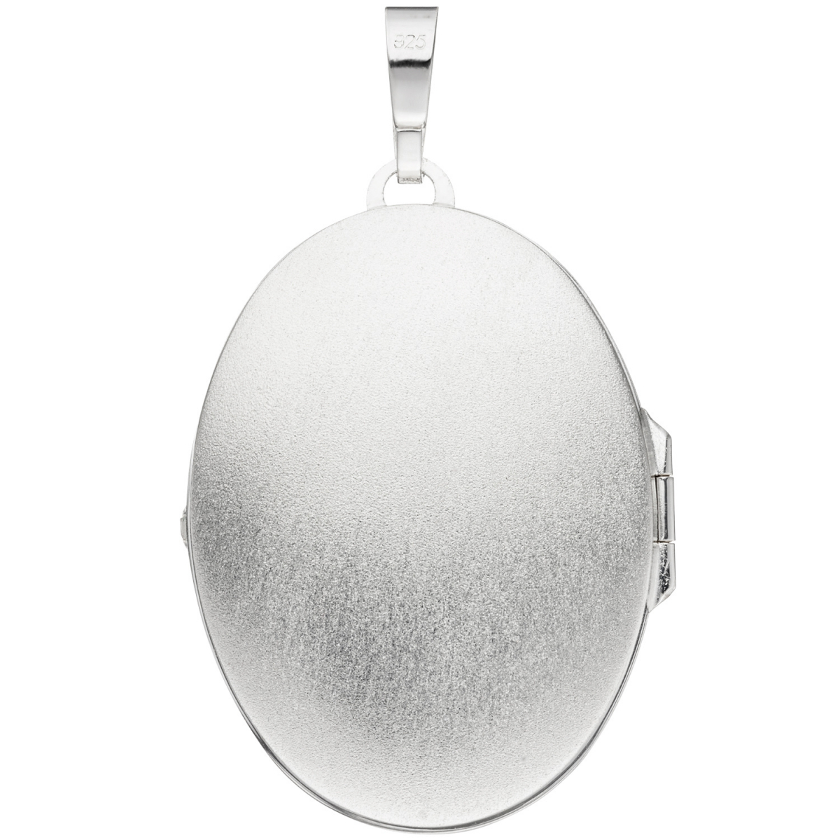 Medaillon oval Blumen für 2 Fotos 925 Sterling Silber Anhänger zum Öffnen