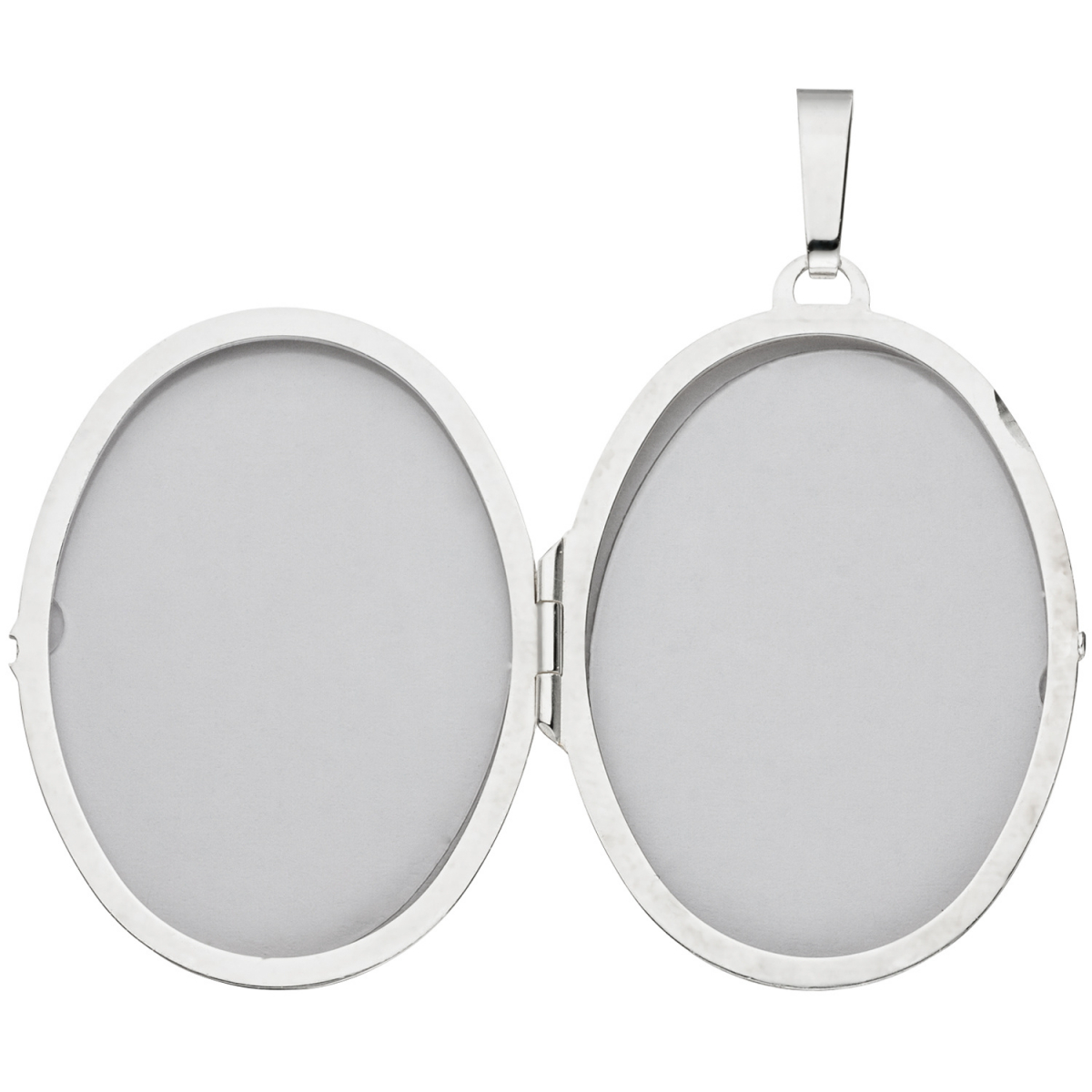 Medaillon oval Blumen für 2 Fotos 925 Sterling Silber Anhänger zum Öffnen
