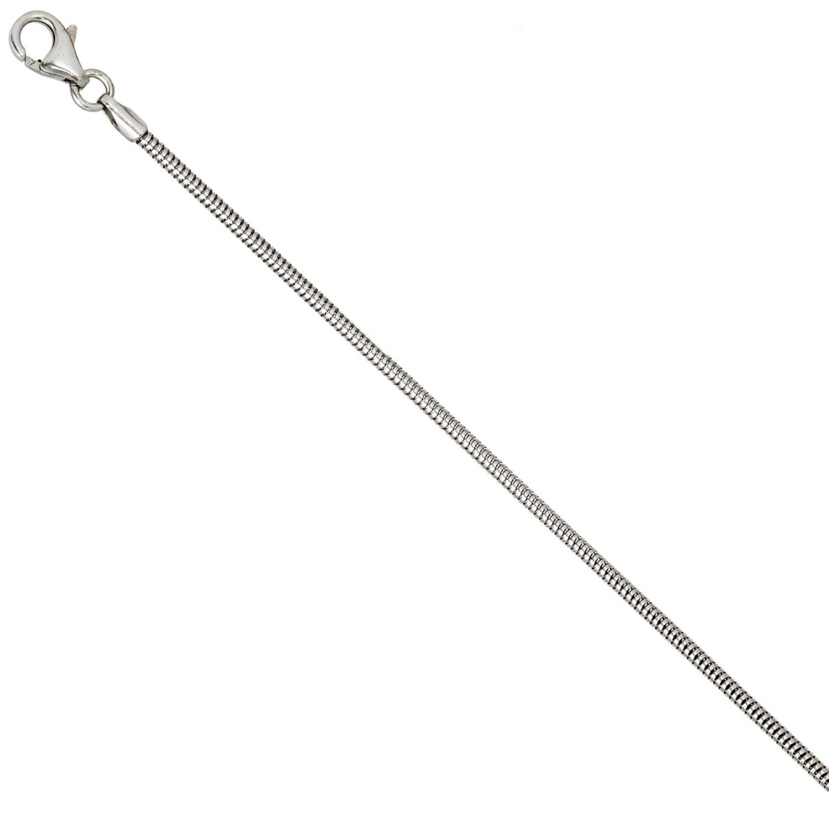 Schlangenkette 925 Silber 1,6 mm 80 cm Halskette Kette Silberkette Karabiner