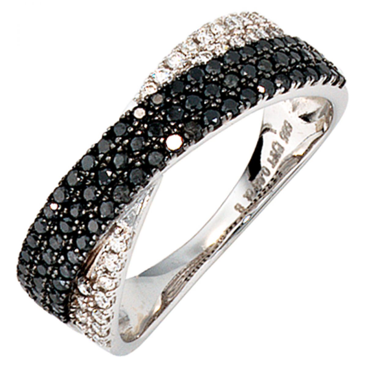 Damen Ring 585 Gold Weißgold mit Diamanten Brillanten 0,67ct. Weißgoldring - 56mm