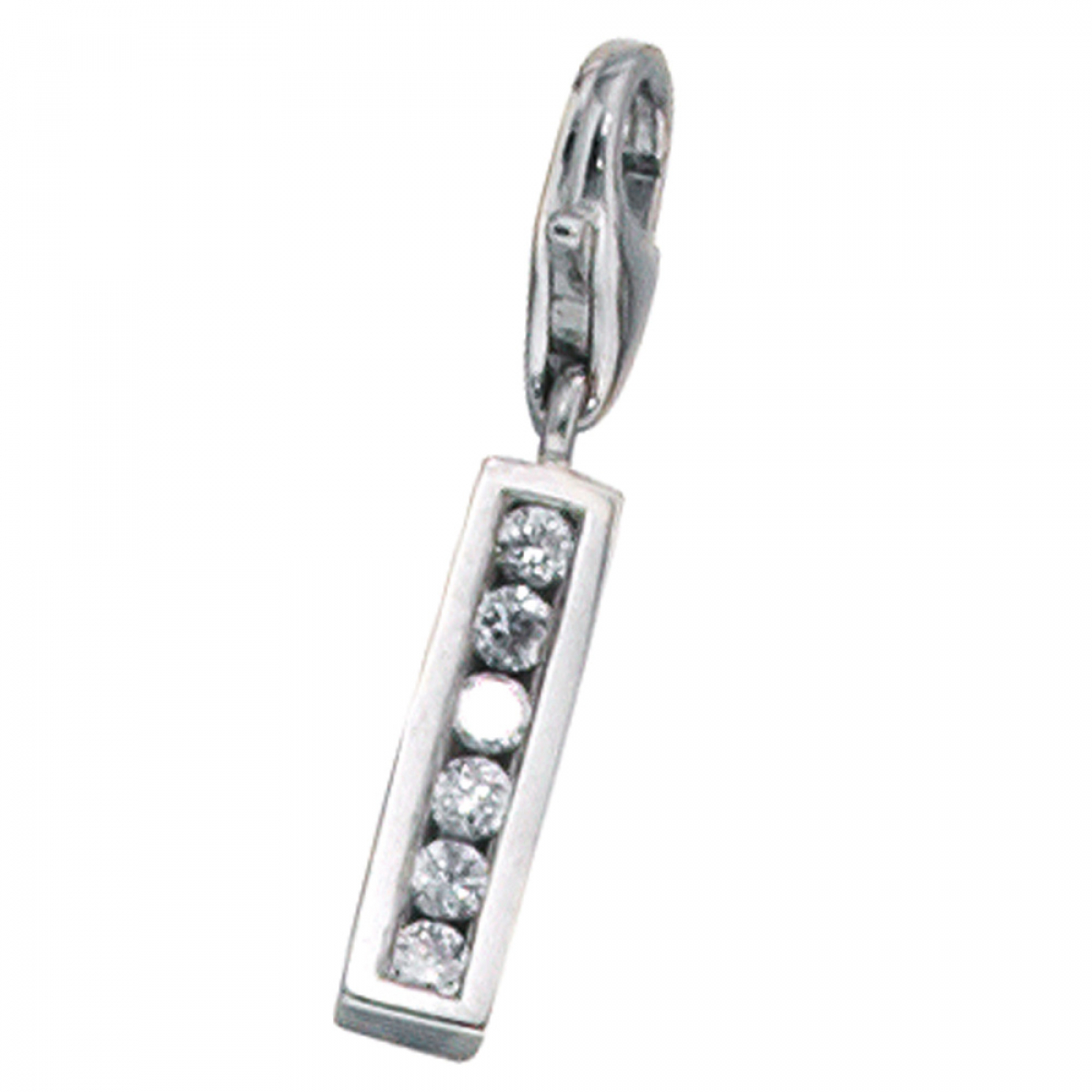 Einhänger Charm Buchstabe I 925 Sterling Silber mit Zirkonia