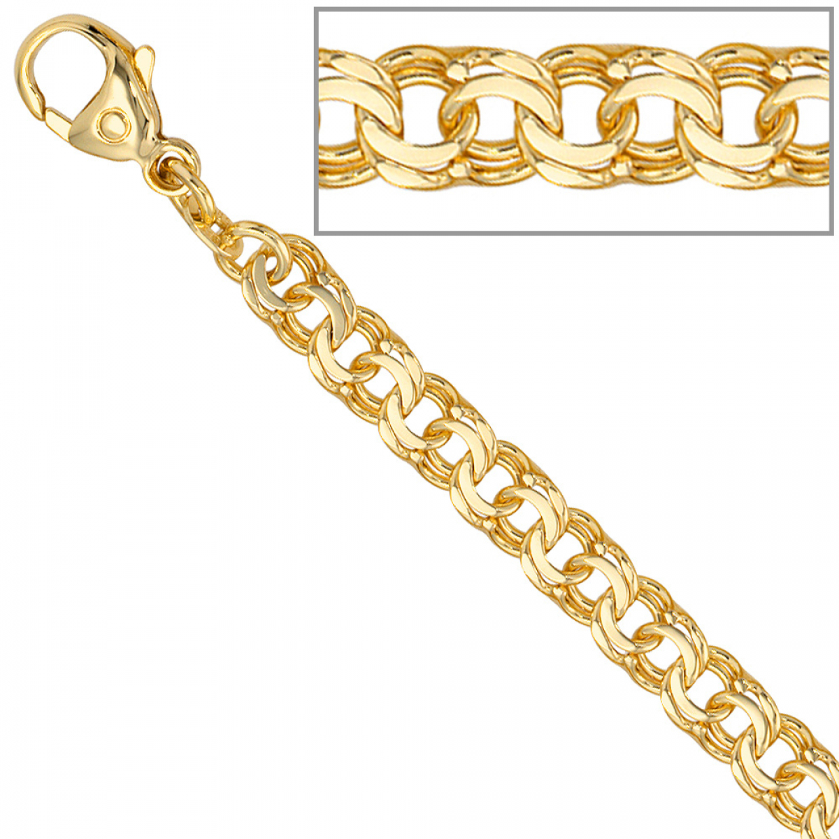 Garibaldiarmband 585 Gold Gelbgold 19 cm Armband Goldarmband Karabiner