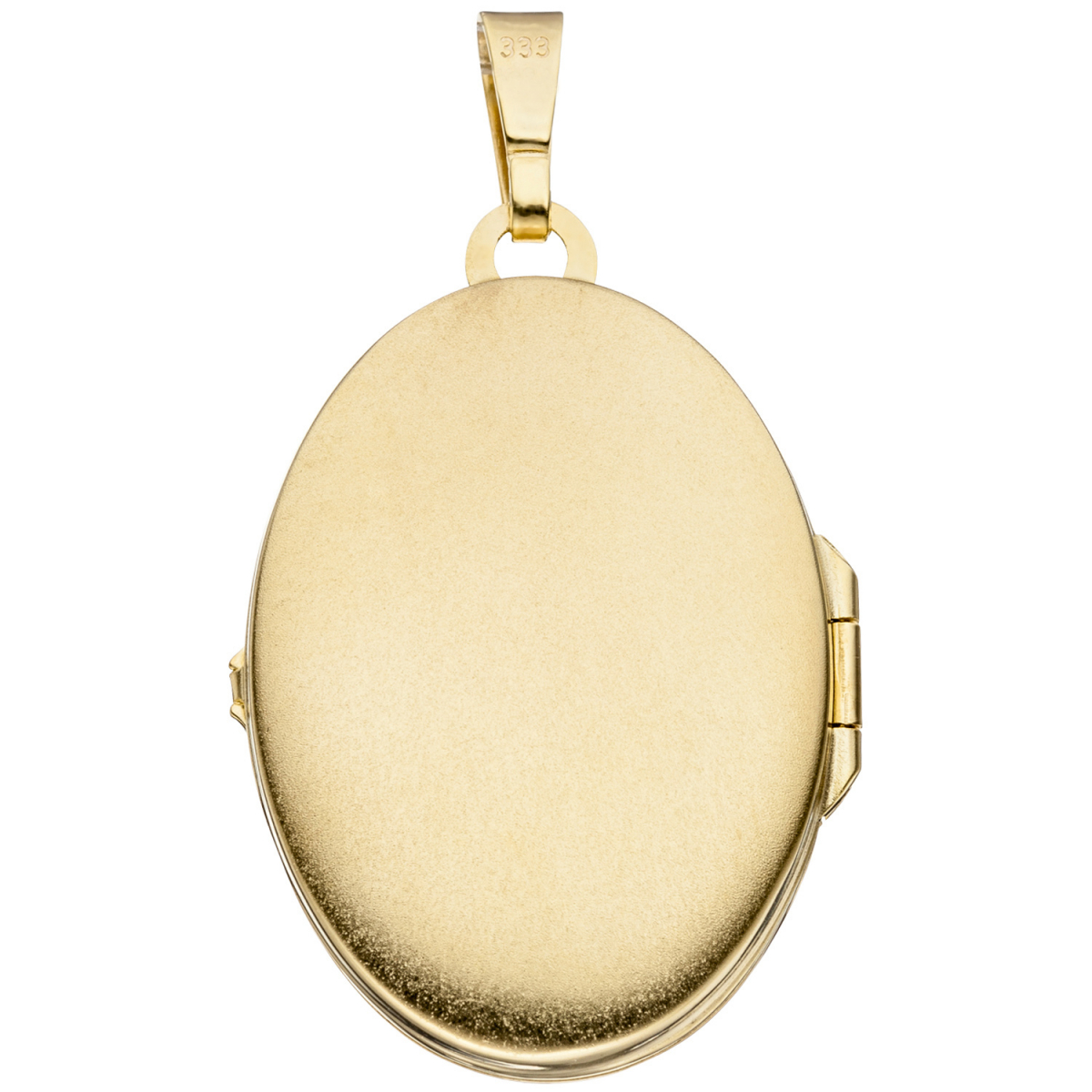 Medaillon oval 333 Gold Gelbgold bicolor eismatt Anhänger zum Öffnen