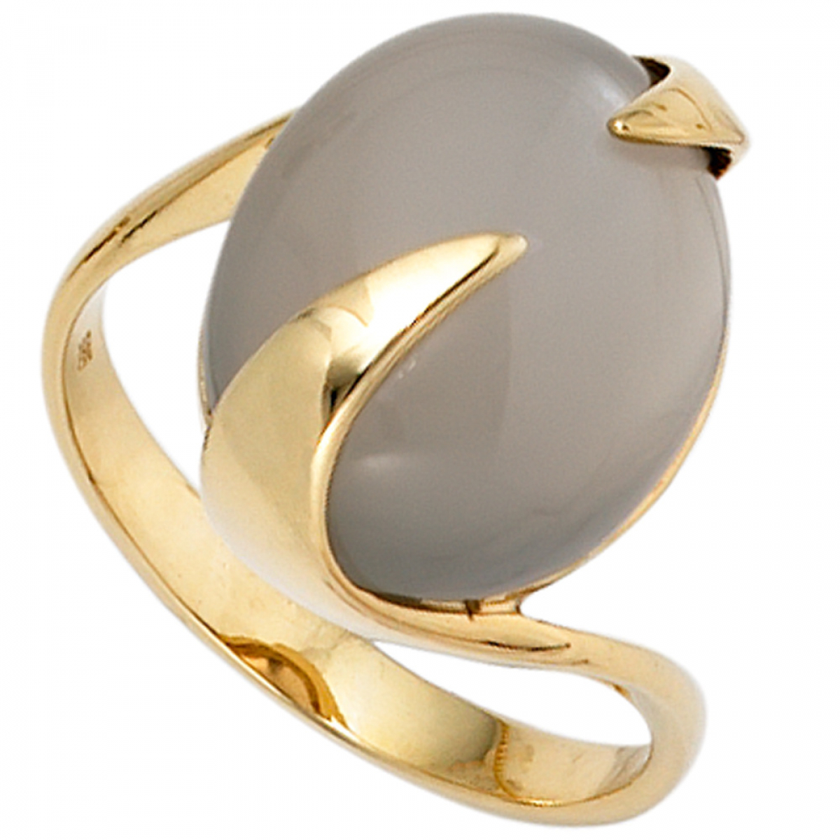 Damen Ring 585 Gold Gelbgold 1 Mondstein Goldring - 58mm
