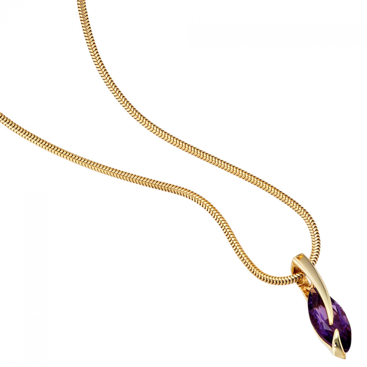 Anhänger 585 Gold Gelbgold 1 Amethyst lila violett Goldanhänger