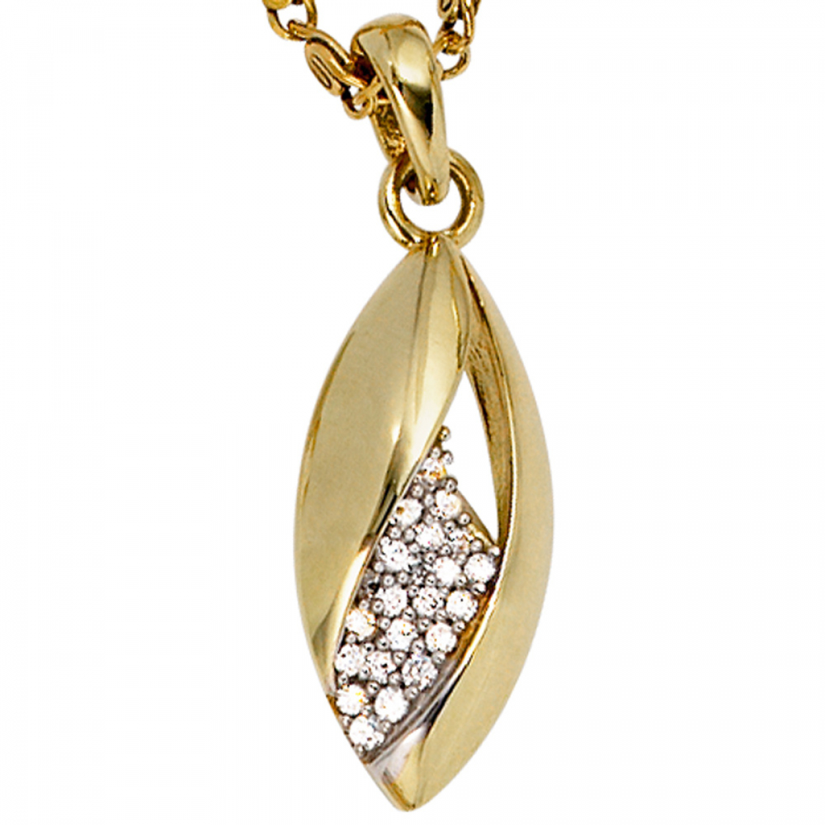 Anhänger 333 Gold Gelbgold bicolor mit Zirkonia Goldanhänger
