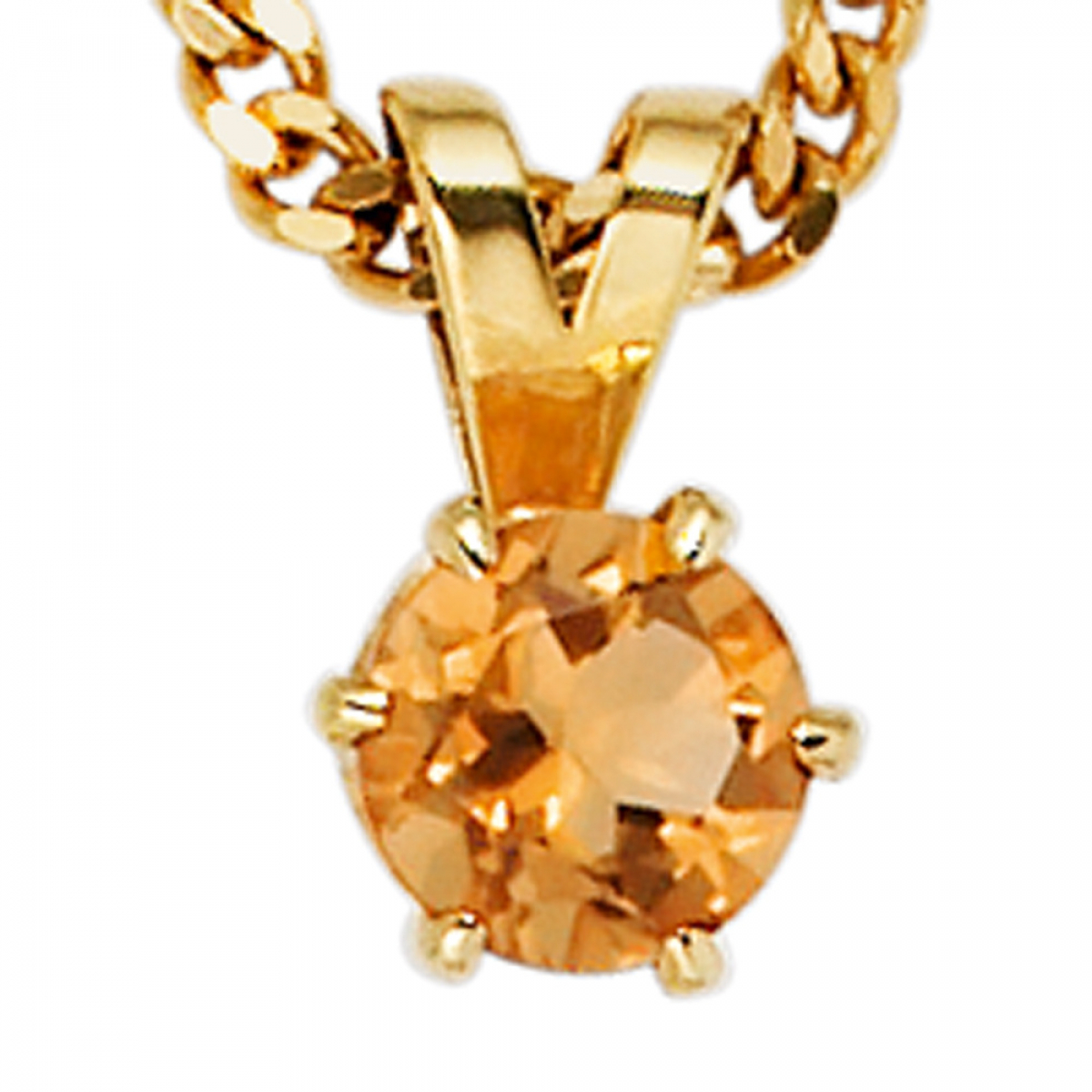Anhänger 585 Gold Gelbgold 1 Citrin orange Goldanhänger Citrinanhänger