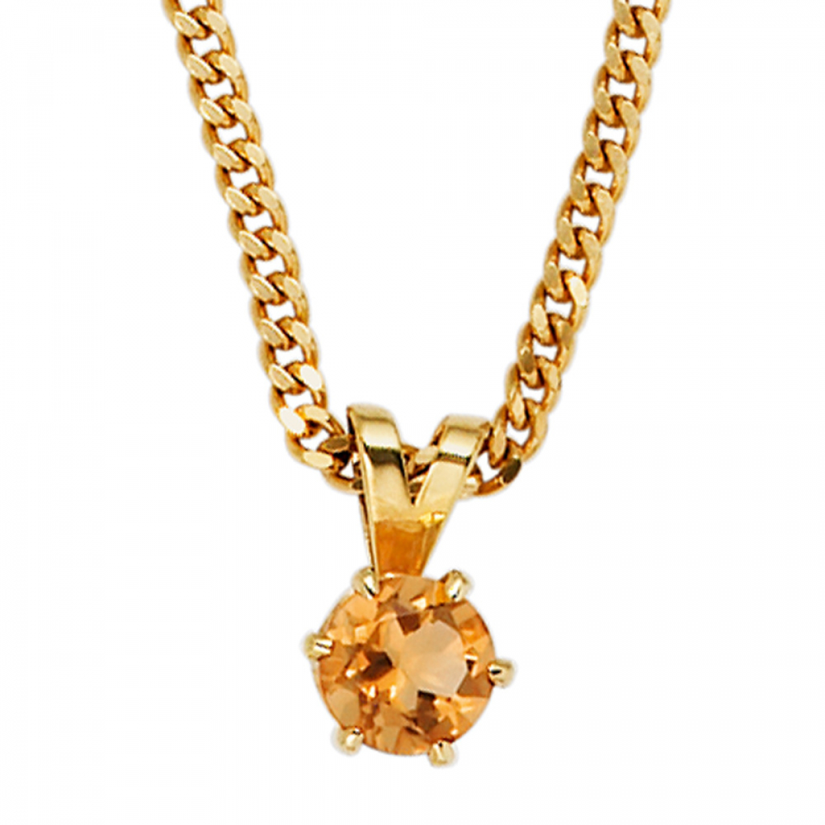 Anhänger 585 Gold Gelbgold 1 Citrin orange Goldanhänger Citrinanhänger