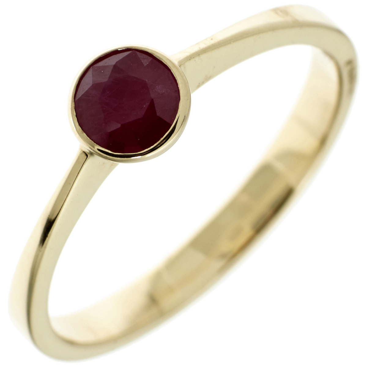 Damen Ring 333 Gold Gelbgold 1 Rubin rot Goldring - 50mm