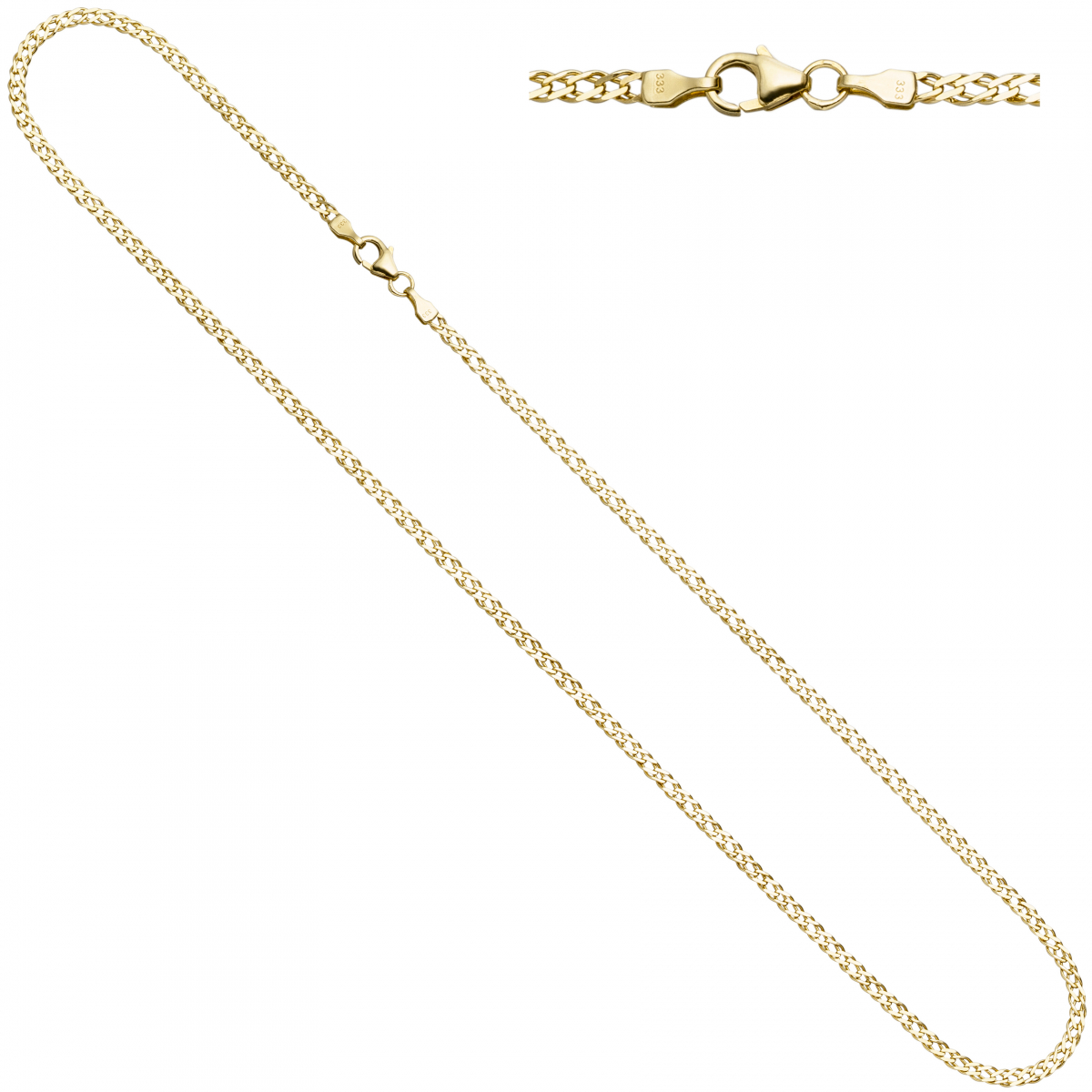 Zwillings-Panzerkette 333 Gelbgold 2,7 mm 45 cm Gold Kette Halskette Goldkette
