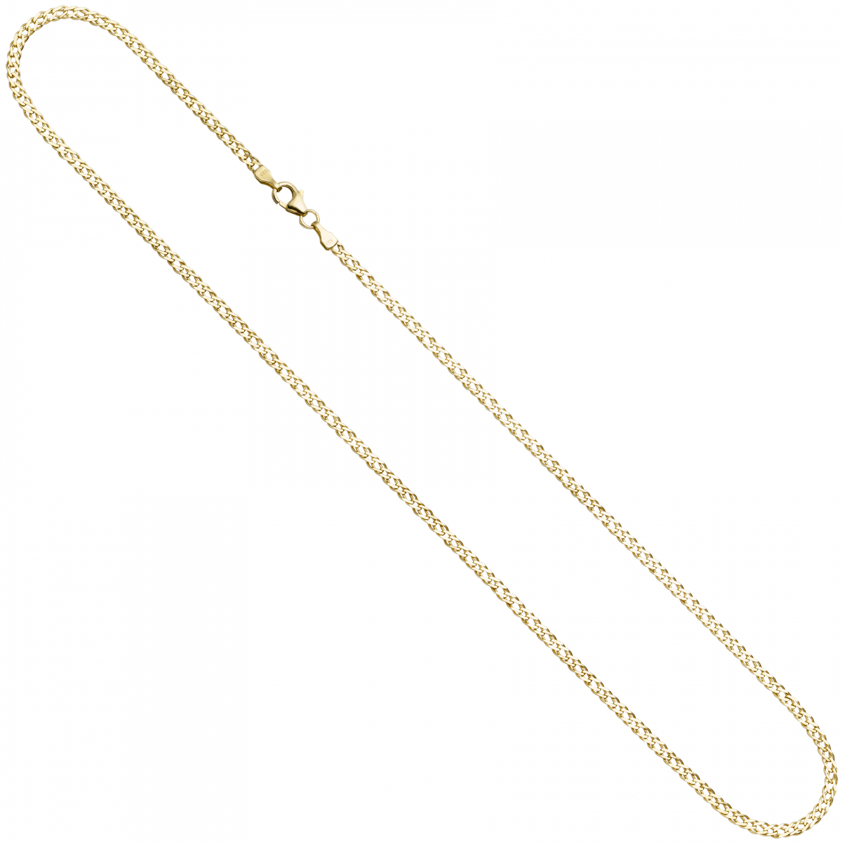 Zwillings-Panzerkette 333 Gelbgold 2,7 mm 45 cm Gold Kette Halskette Goldkette